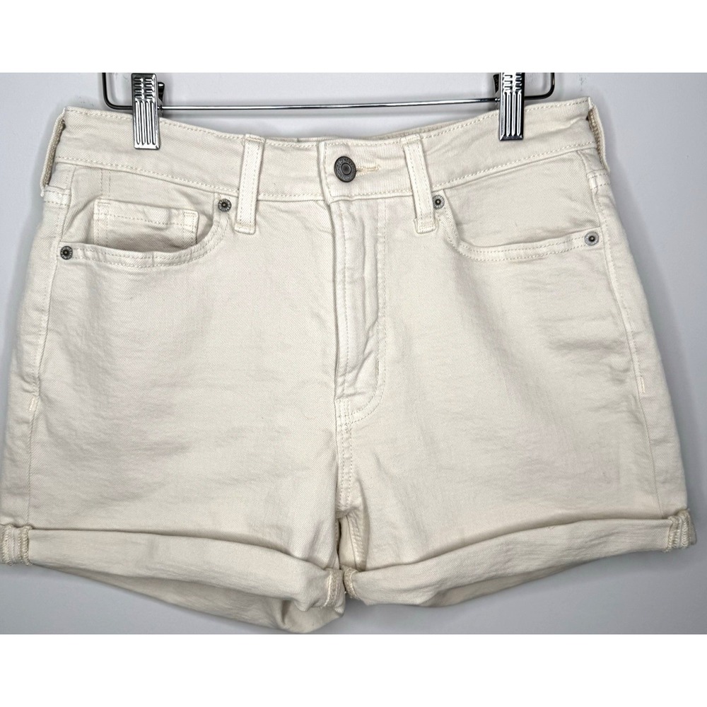 OLD NAVY Calla Lily White OG High Rise Jean Shorts Cuffed Women's Size 6